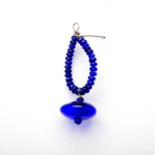 Nancy Chase's Cobalt Blue Glass Earrings - , Contemporary Wire Jewelry, Beads, wrap and trim both wires